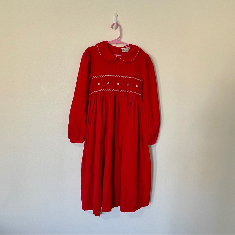 Hand Smocked Dress Christmas Size 10